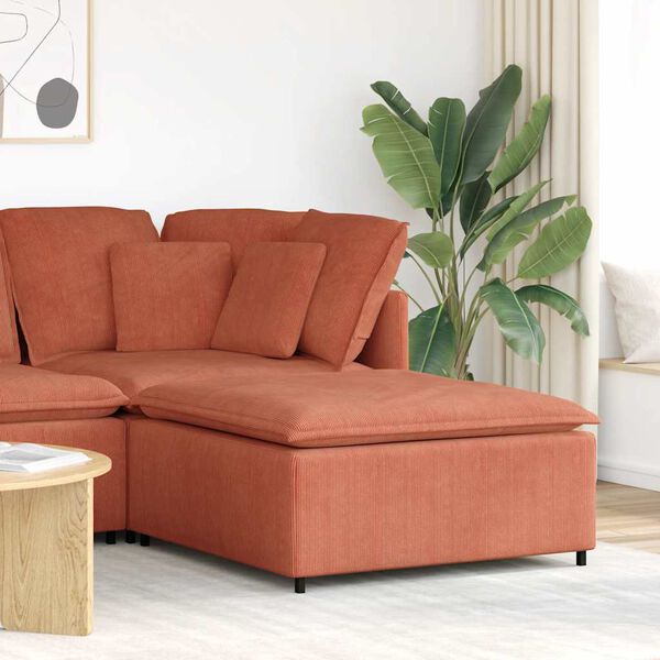 vidaXL Modul&auml;r soffa fotpallsmodul r&ouml;d orange 100x100x48 cm