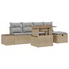 vidaXL Tr&auml;dg&aring;rdsoffset 6 pcs Beige konstrotting