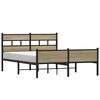 vidaXL S&auml;ngram utan madrass metall sonoma-ek 160x200 cm