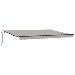 vidaXL Utdragbar markis Ljusgr&aring; 450 &times; 350 cm Duk och Aluminium