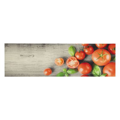 vidaXL Köksmatta maskintvättbar tomater 45x150 cm sammet