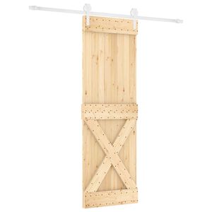 vidaXL Skjutd&ouml;rr Naturlig och vit 80 x 210 cm Massiv furu