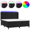 vidaXL Rams&auml;ng med madrass & LED svart 180x200 cm sammet