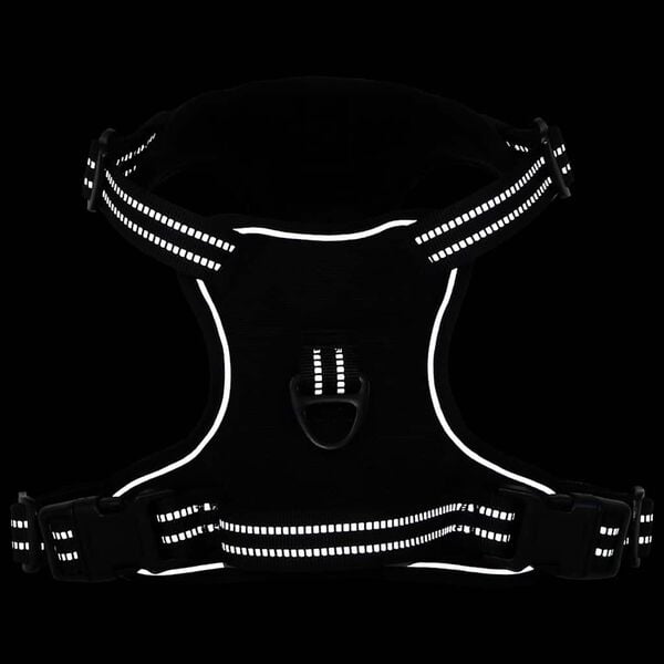 vidaXL Hundsele med reflekterande r&auml;nder Justerbar svart XL