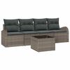 vidaXL Tr&auml;dg&aring;rdsoffset 5 pcs 4-Seater Gr&aring; konstrotting