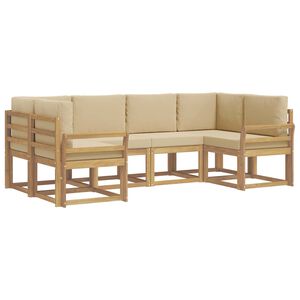 vidaXL Utomhussoffset 6 st Vit och Beige