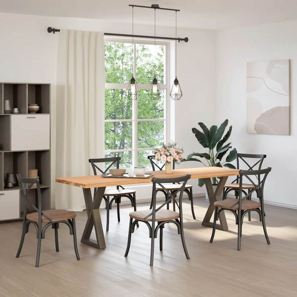 vidaXL Matbordsben 2 st naturst&aring;l 50x(72-73,3) cm st&aring;l