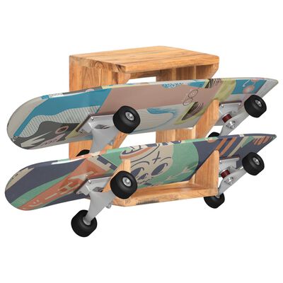 vidaXL Väggmonterad skateboardhållare 25x20x30 cm massivt akaciaträ