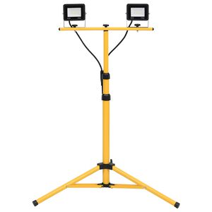 vidaXL Str&aring;lkastare med stativ 2x20 W LED kallvit