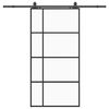 vidaXL Skjutd&ouml;rr med beslag svart 102,5x205 cm ESG-glas