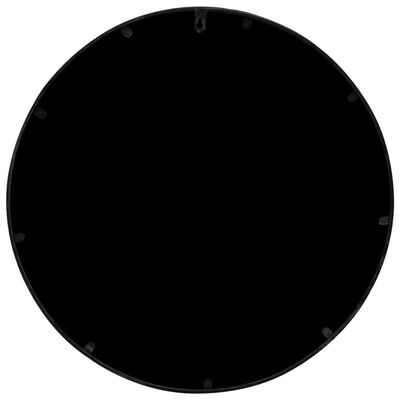 vidaXL Trädgårdsspegel svart 60x3 cm rund järn för utomhusbruk