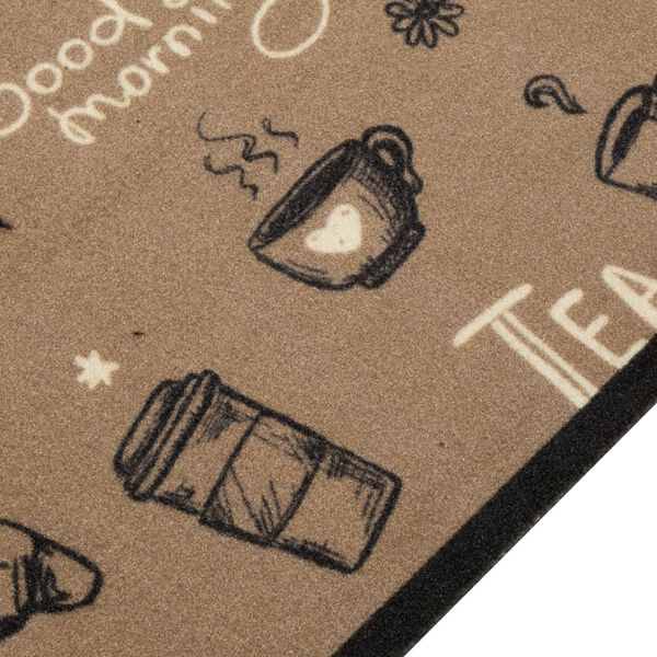 vidaXL K&ouml;ksmatta maskintv&auml;ttbar Morning brun 60x300 cm sammet