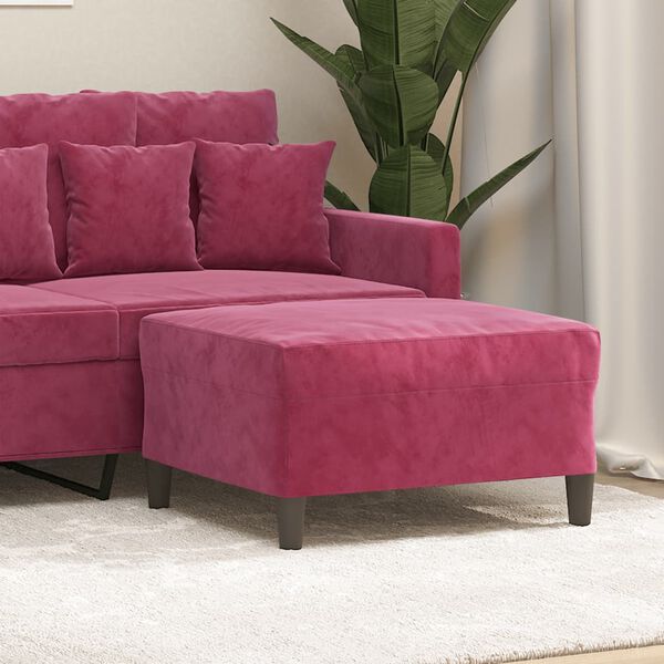 vidaXL Fotpall vinröd 70x55x41 cm sammet