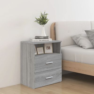 vidaXL Sängbord 2 st grå sonoma 50x32x60 cm
