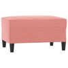 vidaXL 3-sitssoffa med fotpall rosa 210 cm sammet