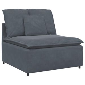 vidaXL Modul&auml;r mittmodul f&ouml;r soffa med dynor m&ouml;rkgr&aring; 100 cm