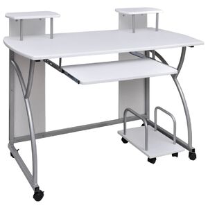 vidaXL Datorbord vit 110x52x88,5 cm konstruerat tr&auml;