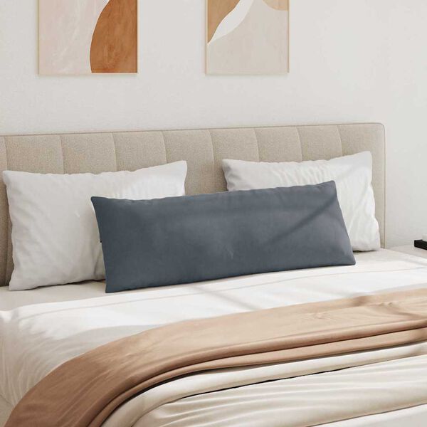 vidaXL Sofakuddar 2 pcs M&ouml;rkgr&aring; 120 x 40 cm Kordread tyg