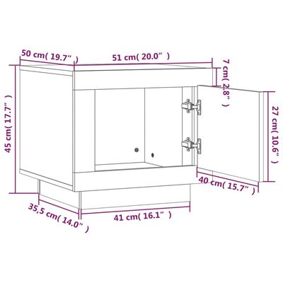 vidaXL Soffbord svart 51x50x45 cm konstruerat trä