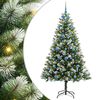 vidaXL Konstgjord g&aring;ngj&auml;rnsjulgran med flockad sn&ouml; 300 LED-lampor