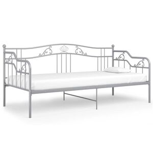 vidaXL S&auml;ngram b&auml;ddsoffa gr&aring; metall 90x200 cm