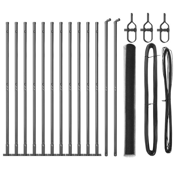 vidaXL St&auml;ngselstolpe Gr&aring; 25 x 1,6 m (25 mm n&auml;t) St&aring;l och PVC