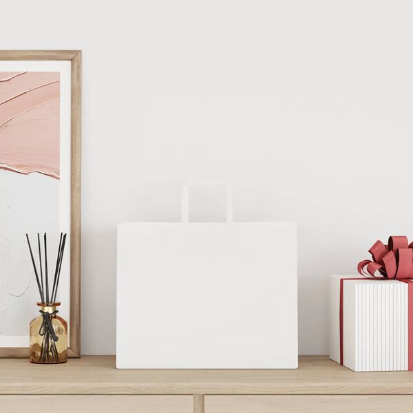 vidaXL Pappersp&aring;sar 250 st med handtag vit 32x22x24 cm