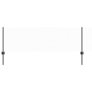 vidaXL Sexkantigt staket med stolpe 50 x 0,6 m PVC-belagda st&aring;l Gr&aring;