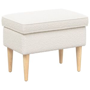 vidaXL Fotpall Gr&auml;ddvit 55 x 35 x 41 cm Boucl&eacute;