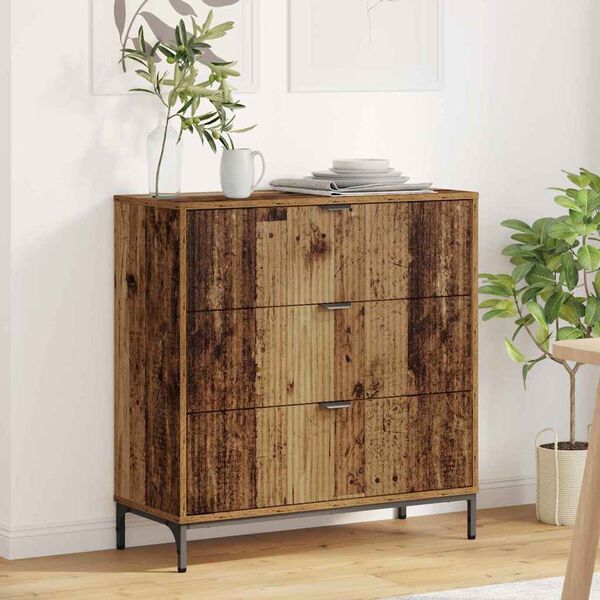 vidaXL Sideboard Gammalt trä 79,5 x 33 x 82 cm Konstruerat trä