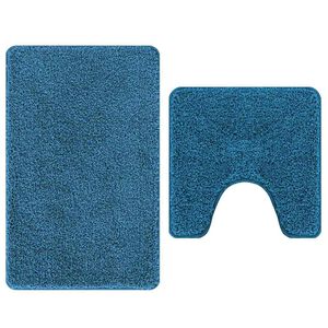 vidaXL Antisklid badmatta set 2 pcs Bl&aring; PP