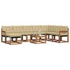 vidaXL Utomhussoffset med kudde 9 pcs Naturlig och Beige
