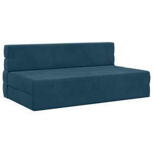 vidaXL F&auml;llbar Soffbed Bl&aring; 152 x 86,5 x 60 cm Tyg