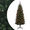 vidaXL Konstgjord julgran med kulor 120 cm 150 LED-lampor Varmvit