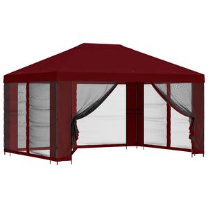 vidaXL Tr&auml;dg&aring;rdsgazebo med sidov&auml;ggar 4 &times; 3 m Vinr&ouml;d