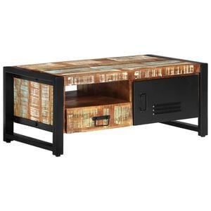 vidaXL Soffbord 100x50x41 cm massivt &aring;tervunnet tr&auml;