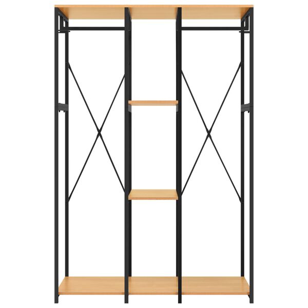 vidaXL Garderob svart och ek 110x40x167 cm metall och sp&aring;nskiva
