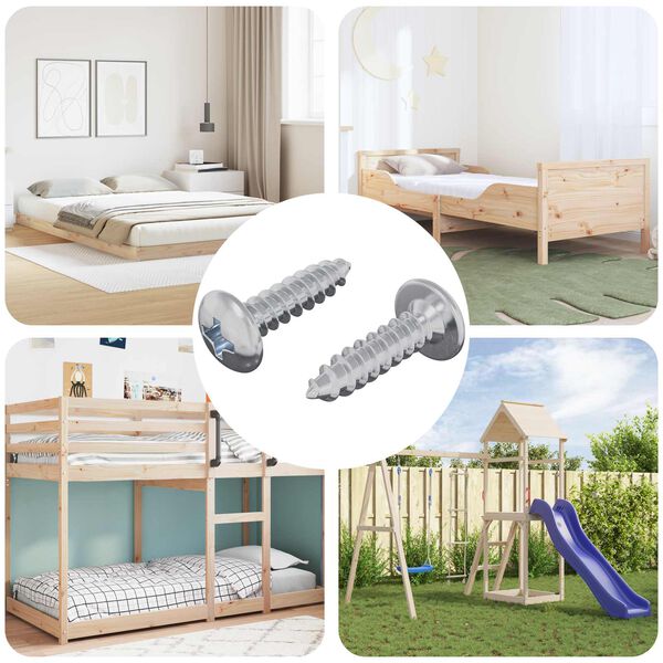 vidaXL Skruv 2 pcs Silver M4 x 16 mm St&aring;l