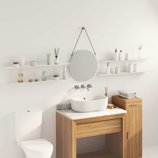 vidaXL Flytande hylla V&auml;ggmonterad 4 pcs Vit 100 x 18 x 2,5 cm St&aring;l