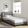 vidaXL Bed Frame with LED without Mattress "Hvar" Light Grey 80x200 cm Fabric