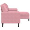 vidaXL 3-sitssoffa med fotpall rosa 180 cm sammet
