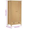 vidaXL Garderob 2 dörrar Hill 89x50x170 cm massiv furu