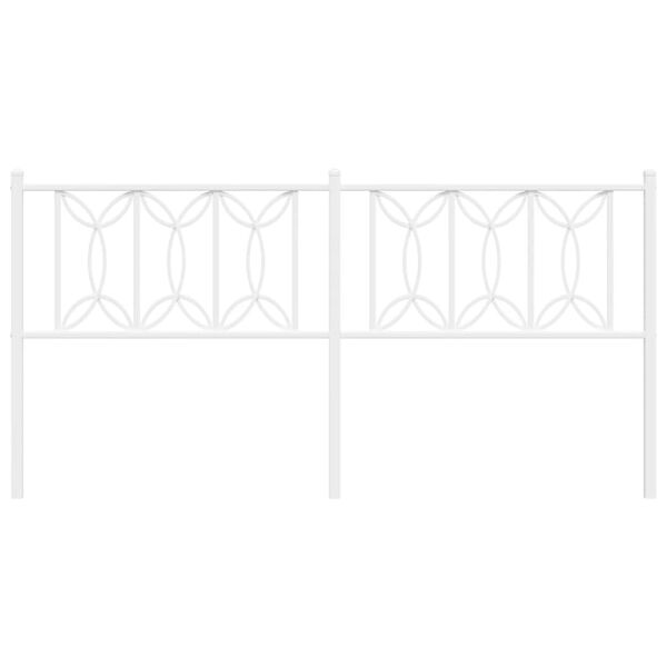 vidaXL Huvudgavel metall vit 180 cm