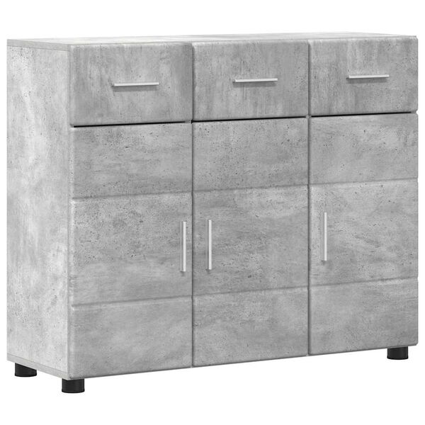 vidaXL Sideboard FLORIN Betonggr&aring; 88,5 x 30,5 x 73 cm Konstruerat tr&auml;