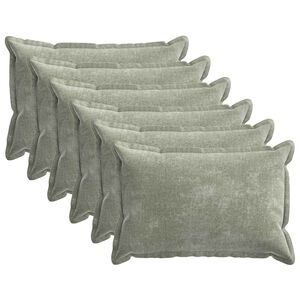 vidaXL Kudd&ouml;verdrag 6 pcs HOUTEN Gr&ouml;n 40 x 60 cm Chenilletyg