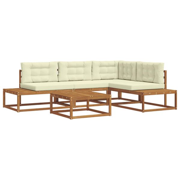 vidaXL Utomhussoffset 5 Stycke Naturlig och Gr&auml;dde