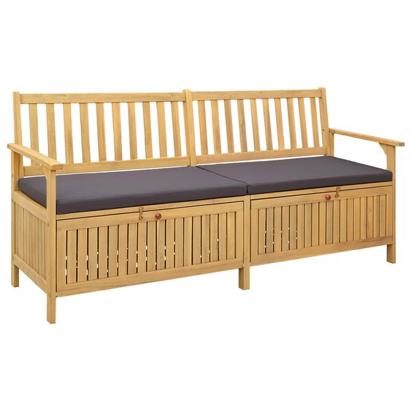 vidaXL F&ouml;rvaringsb&auml;nk med kudde med lagring med d&ouml;rr