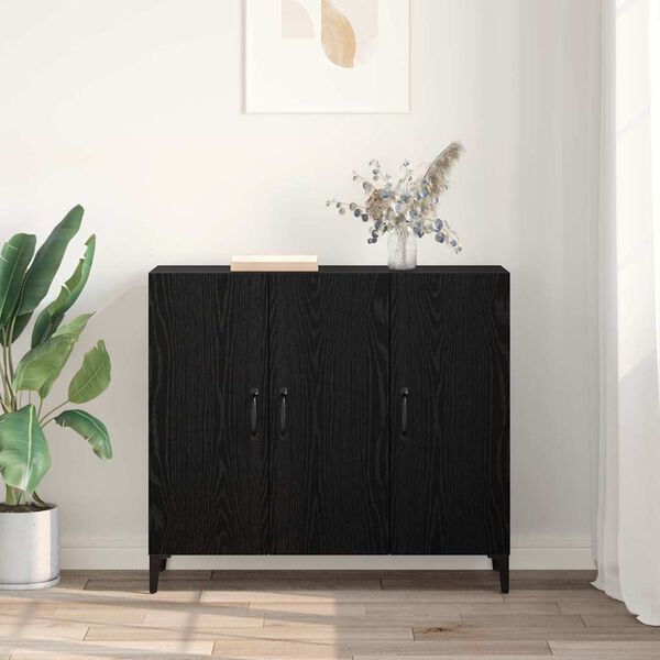 vidaXL Sideboard Svart ek 34 x 90 x 80 cm Konstruerat tr&auml;