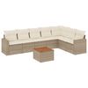 vidaXL Matgrupp f&ouml;r tr&auml;dg&aring;rden med dynor 8 delar beige konstrotting