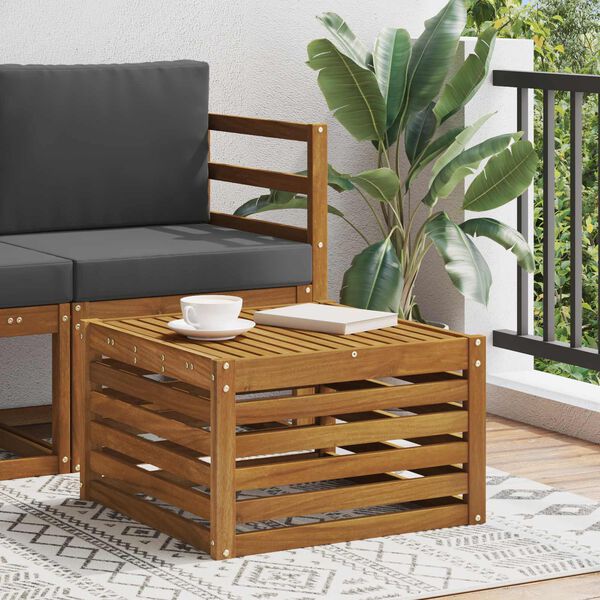 vidaXL Utomhusbord Massivt Akaciatr&auml; Naturf&auml;rg 59 x 59 x 37 cm